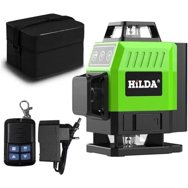 Nível Laser 16 Linhas Verde Recarregável Com Controle Obras