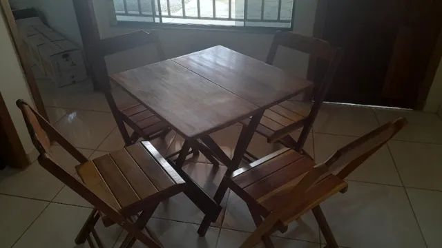 Jogo de Mesa Dobravel 4 cadeiras 70x70 - Foto 2