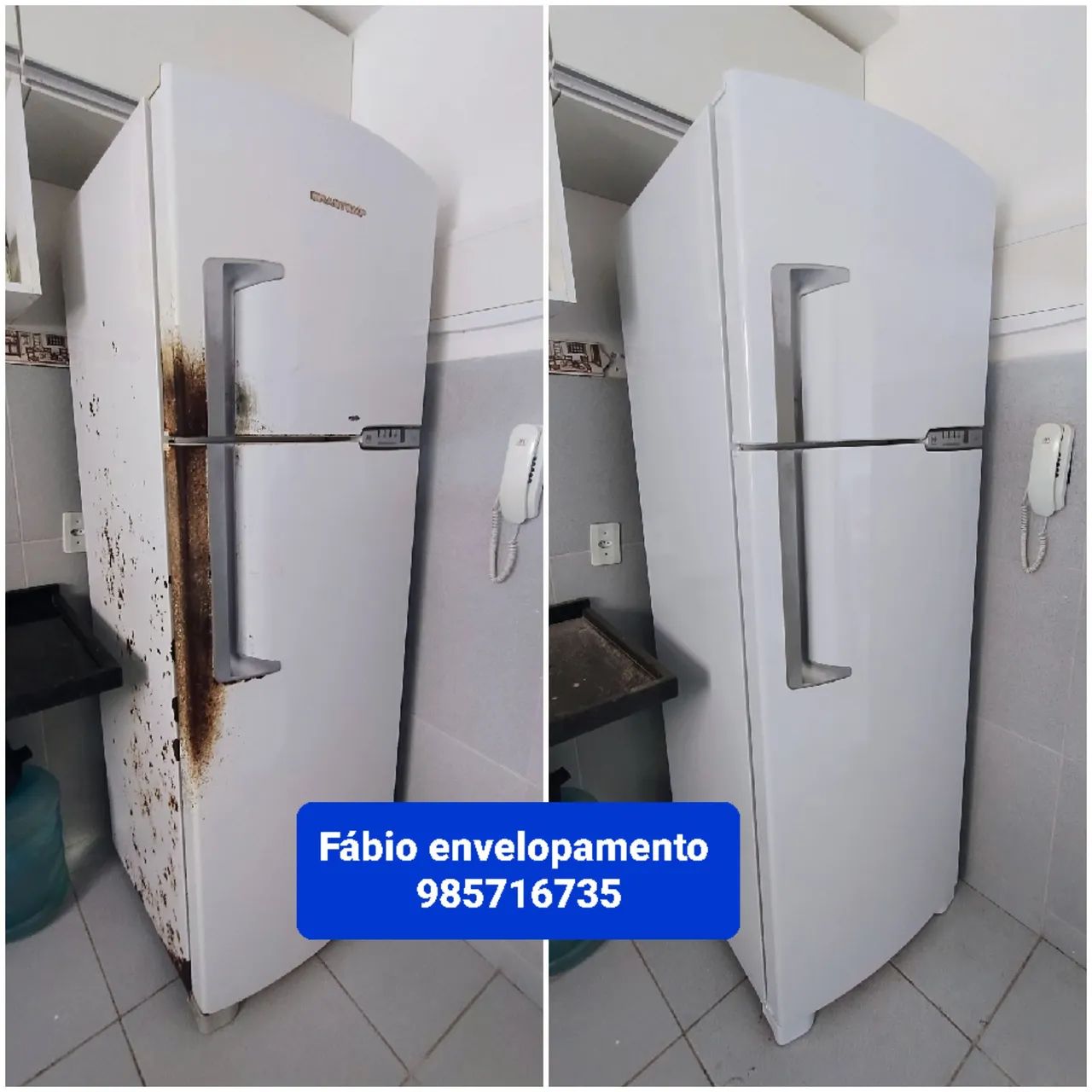 Envelopamento de geladeira, vem conferir nossos serviços.