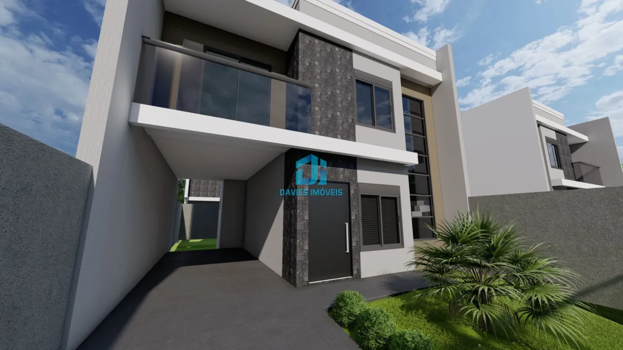 Sobrado à venda em Pinhais-PR | 132m² | 3 Quartos | Vila Maria Antonieta