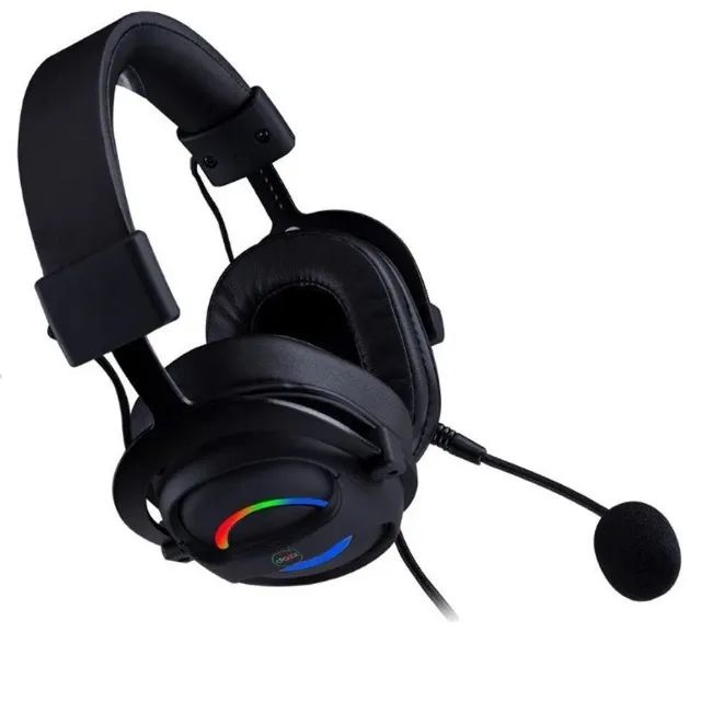 Fone De Ouvido Headset Gamer RGB Antares Scorpion Dazz Cor Preto - Foto 3