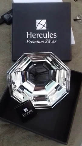 Bowl Hercules Premium Silver - Banhado em Prata - Tigela - Nova na caixa