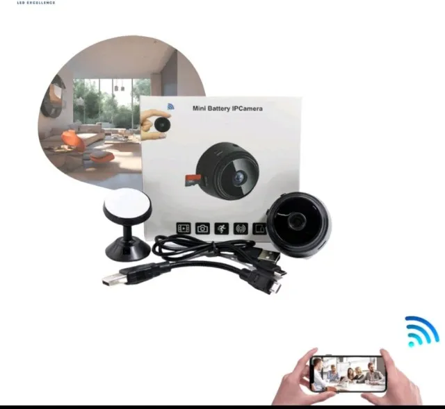 Mini Câmera De Segurança Wifi 1080p Hd Sem Fio Recarregavel Movimento Noturna