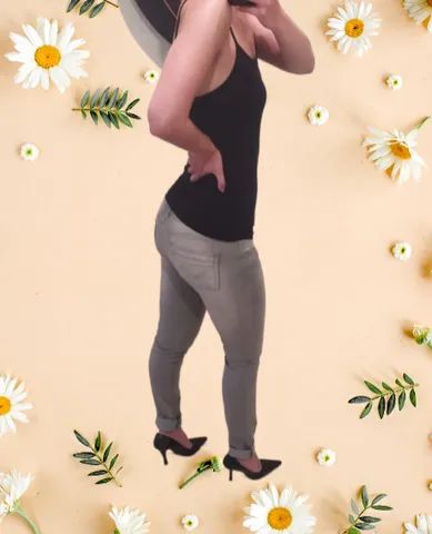 Calça jeans cinza zara tamanho 36 - Foto 3