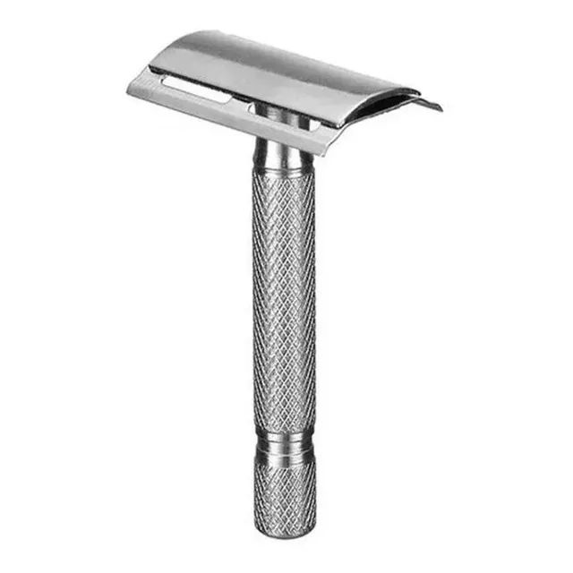 Barbeador navalha metal Cabeça Flexível E Lâmina Cabo Desmontável barba e cabelo - Foto 5