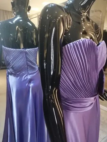 Vestido de festa longo Cetim lilás - M - Foto 5