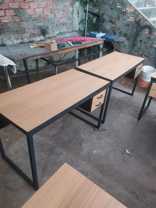 Mesa reta em L estilo industrial  - Foto 3