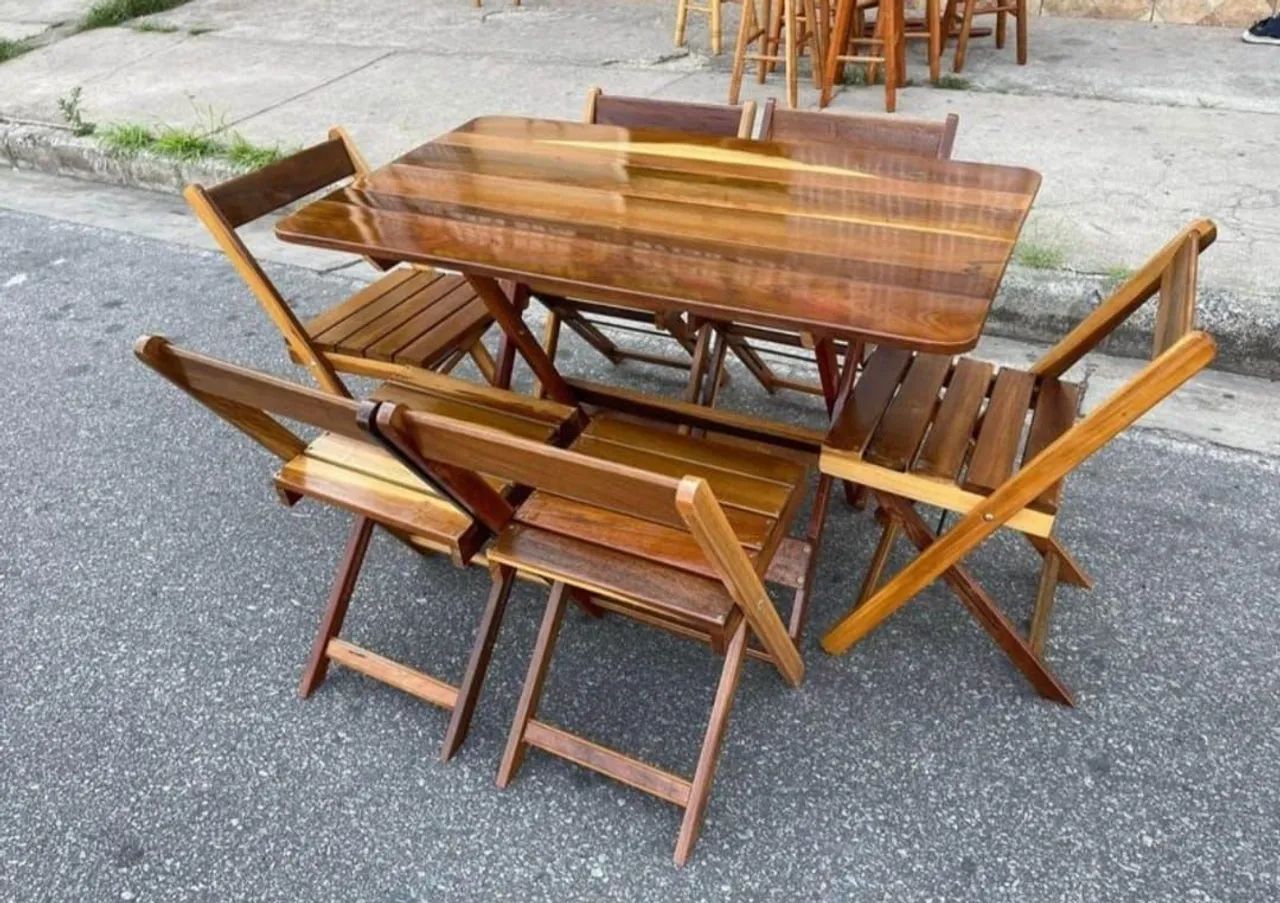 "Mesa de Churrasqueira com Cadeiras - Perfeita para o Seu Espaço Externo!" - Foto 3