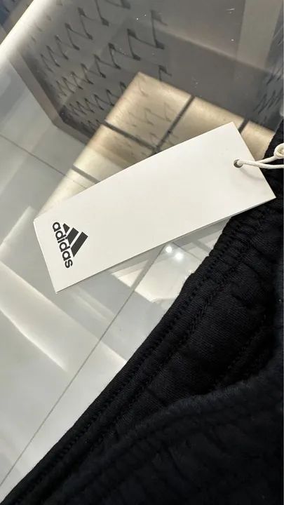Shorts Moletom Adidas Infantil Preto - Foto 3