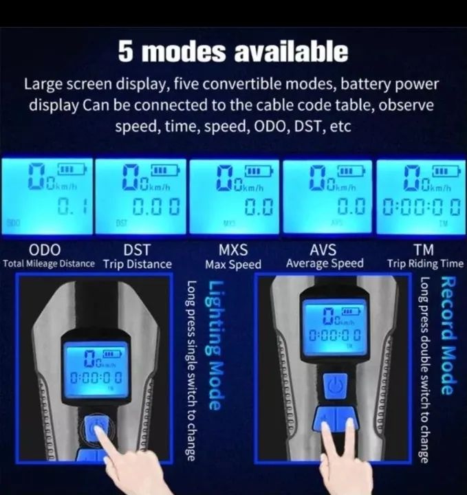3 em 1 - Velocímetro, Luz e Buzina - Foto 2