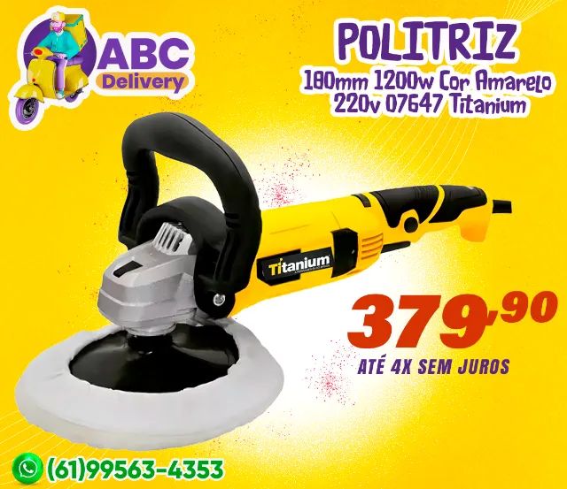 Politriz 180mm 1200w Cor Amarelo 220v 07647 Titanium