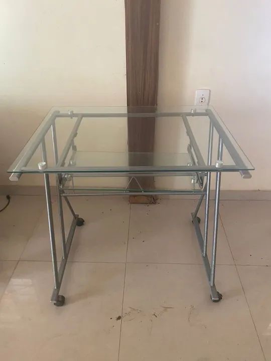 Mesa de Escritório de Vidro Moderna - Foto 3