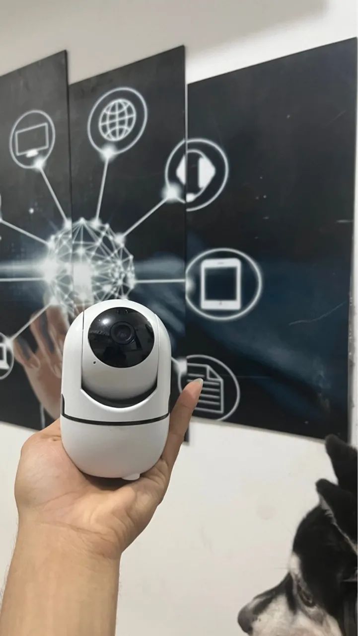 Camera Ip Wifi Giratória 1080p Estilo Babá Eletrônica Com Visão Noturna - Foto 3