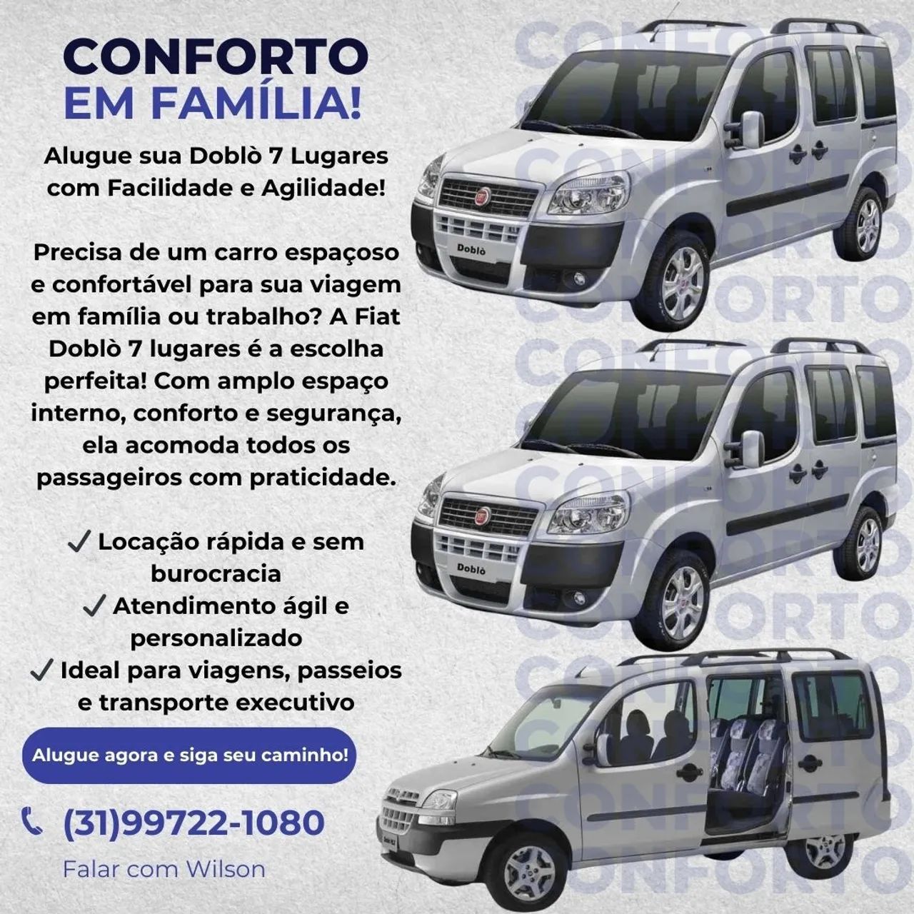 Aluguel Doblô 7 lugares 