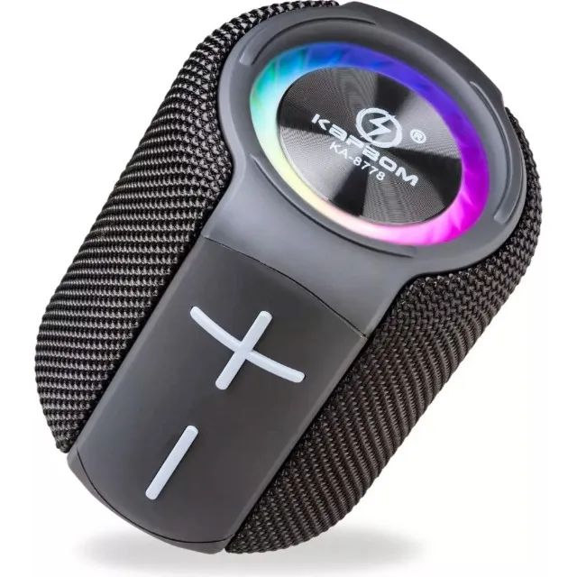 Caixa De Som Bluetooth Grave Forte Led Ipx6 FM Usb-C Ka-8778 - Loja Coimbra Computadores  - Foto 2