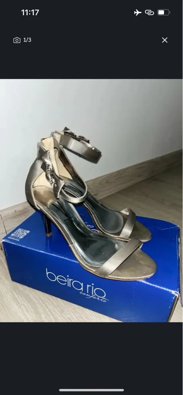 Sandália Salto Fino 37 prata vizzano