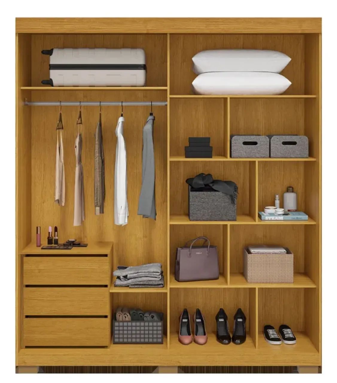 Roupeiro Athena Com Espelho 100% MDF  - Foto 4