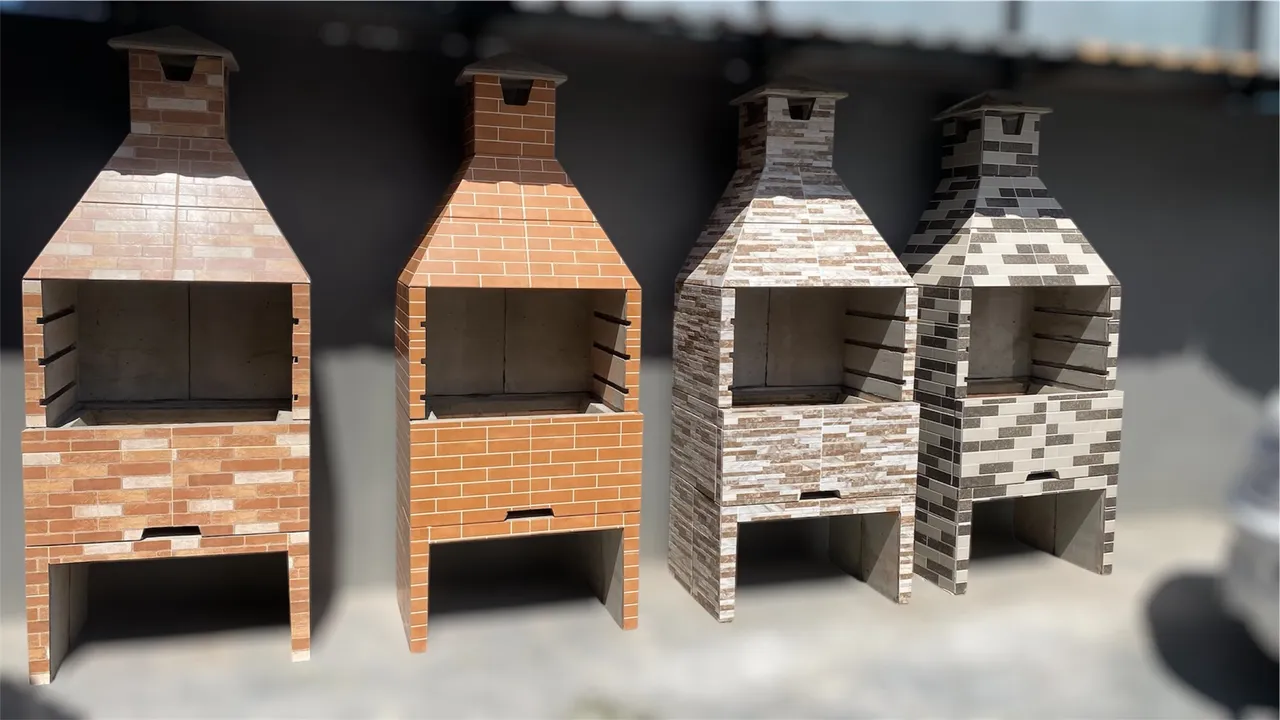 Churrasqueira pré-moldada revestida com cerâmica