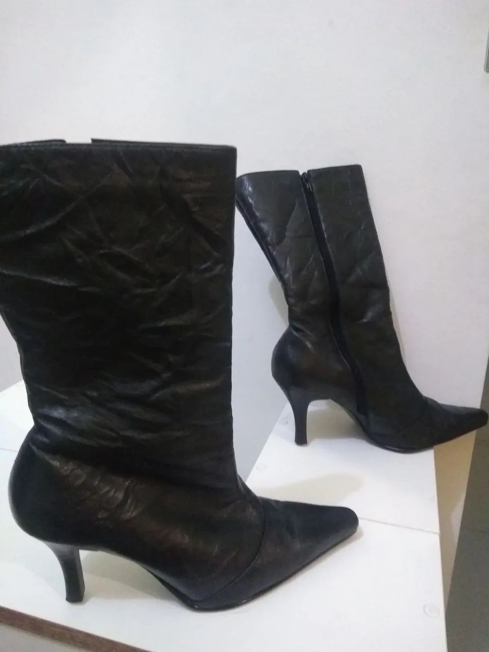 Bota Preta Couro Italiano - Foto 3