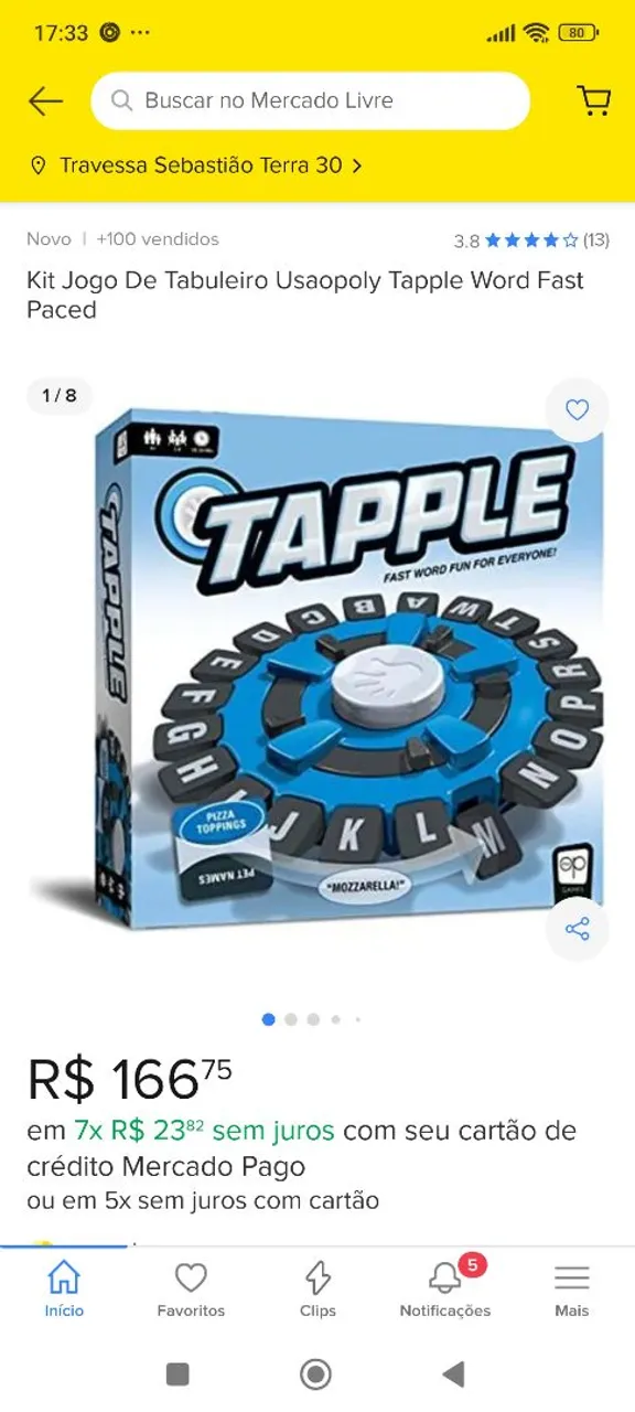 Kit Jogo De Tabuleiro Usaopoly Tapple Word Fast Paced