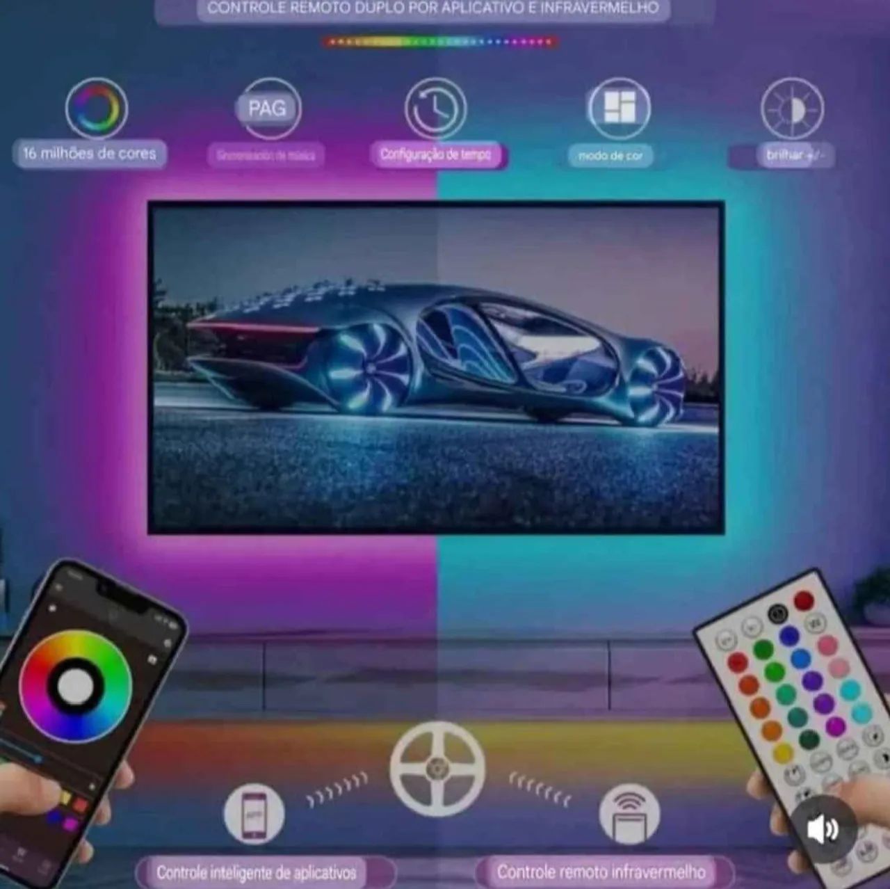 Luzes led USB 5 metros 