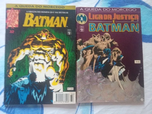 Duas HQs Batman liga da justiça queda do morcego capas especiais