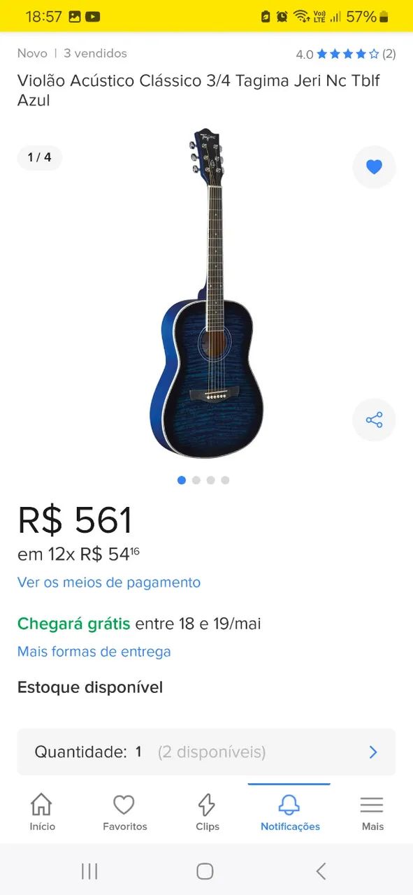 Violão TAGIMA - Modelo Jeri-NC - Foto 5