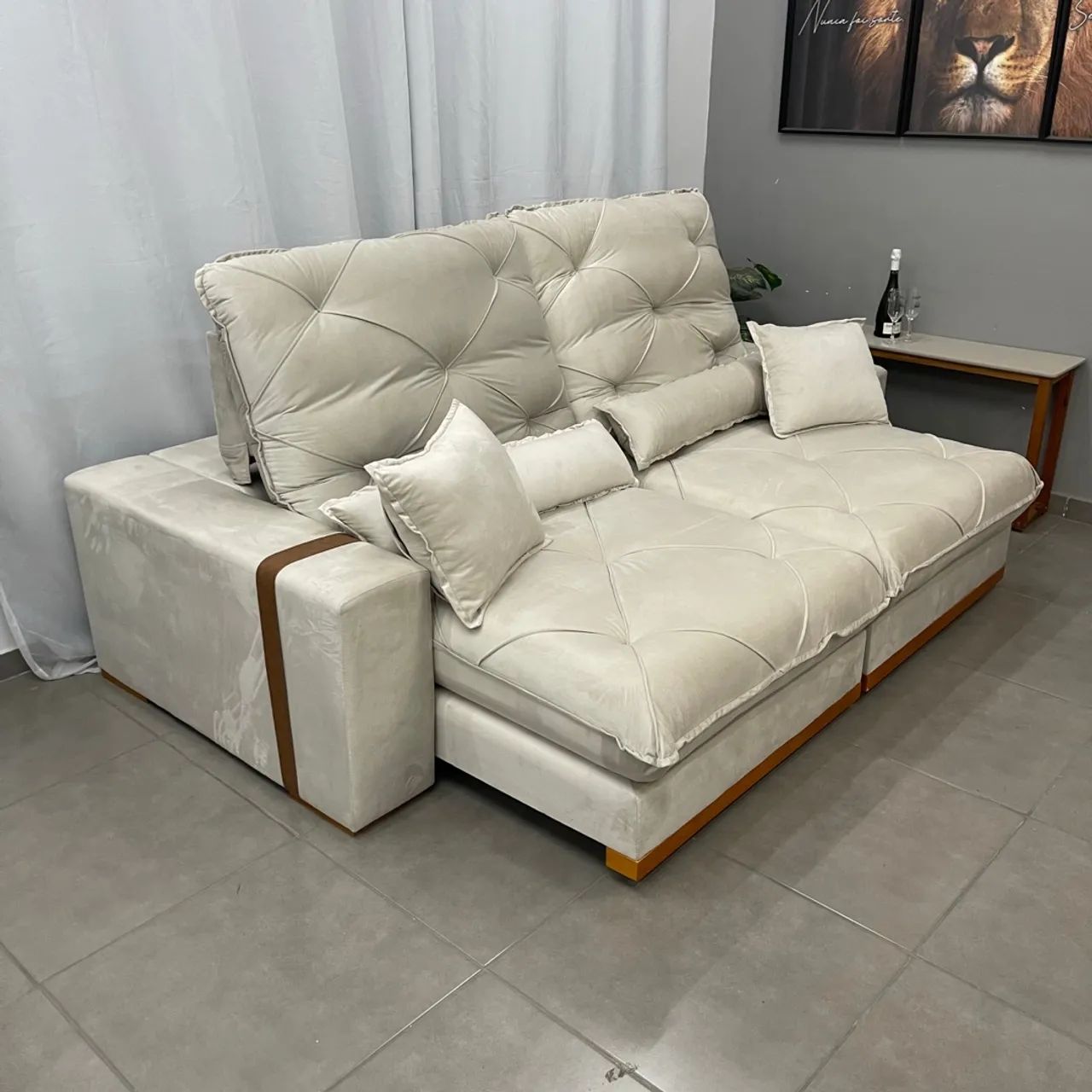 Sofá Retrátil e Reclinável Isa 2,50m Molas Ensacadas p65 - Foto 5