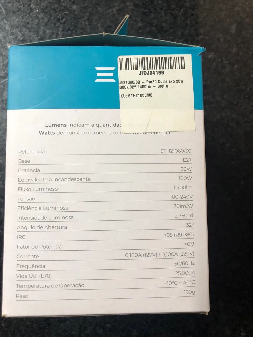 Lâmpada LED STELLA - Par30 Cdmr Evo 20w 3000k 32° 1400lm - Foto 5