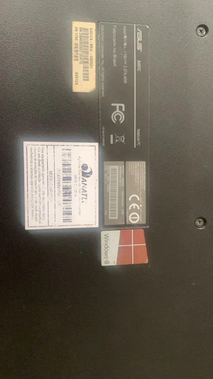 Asus x451C Notebook with defects for parts removal64317758588163122