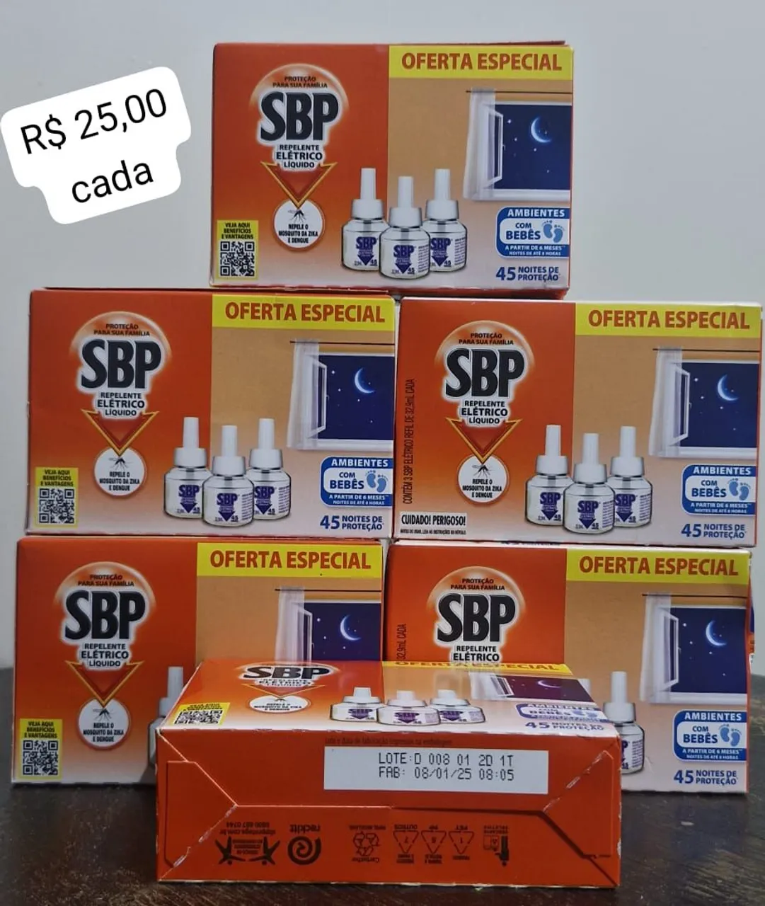 Repelente Elétrico SBP - 6 caixas com 3 cada