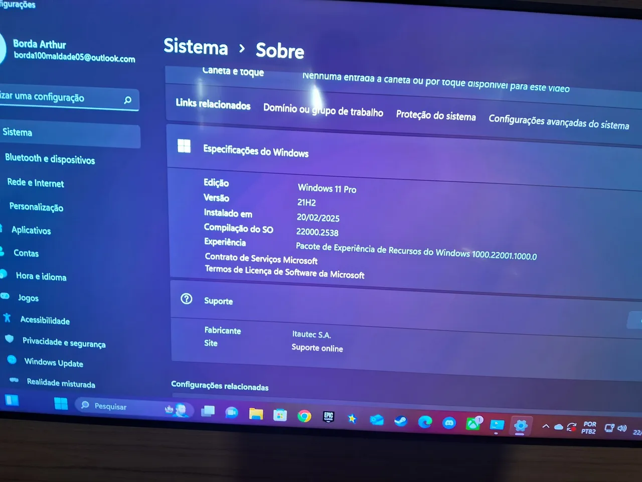 Computador Desktop Windows 11