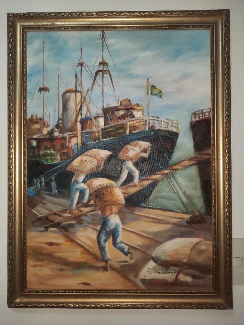 Lote com 5 pinturas - óleo sobre telas  - Foto 5