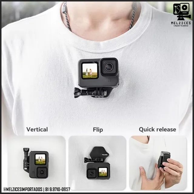 Telesin Kit Magnético Colar | Suporte Acessórios | Adesivo Nano Cola