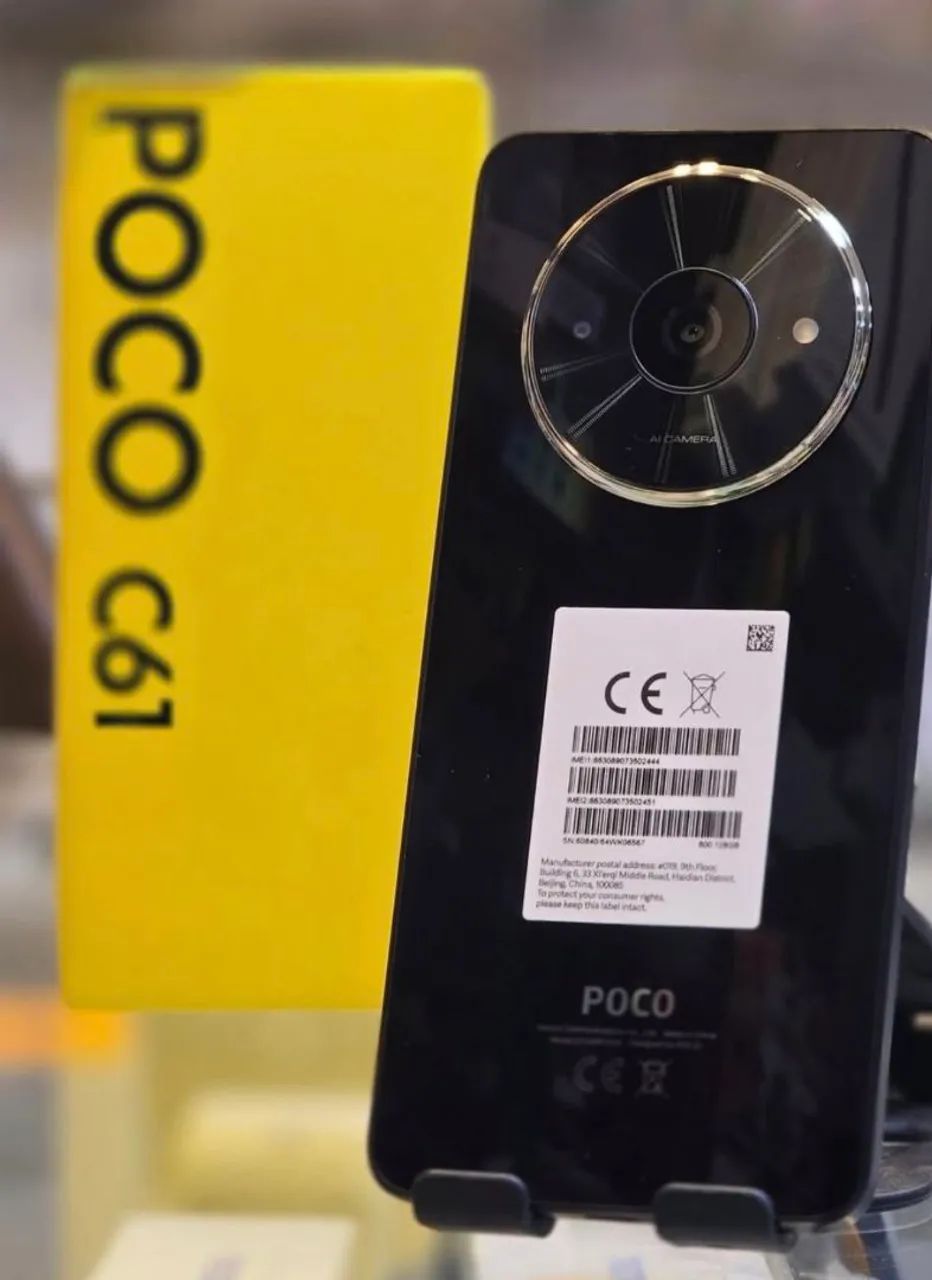 POCO C61 Preto - Câmera AI - Novo-Lacrado 128Gb/4Ram - Celulares e