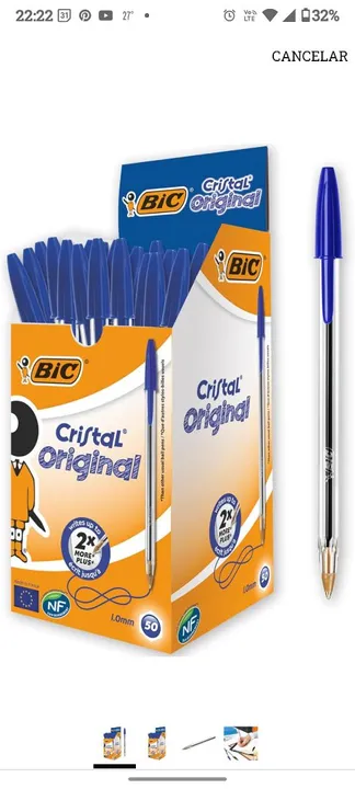 Canetas Bic Cristal Original - caixa com 50 unidades