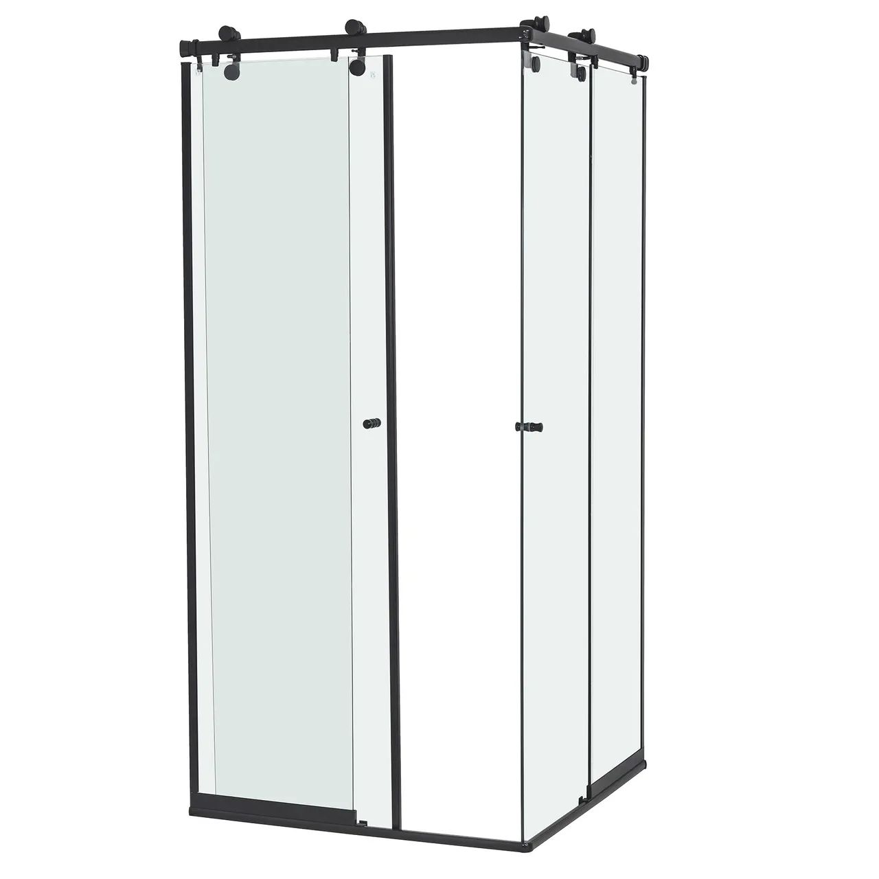 box para banheiro 85x190 cm vidro incolor de canto 4 folhas elegance speed temper