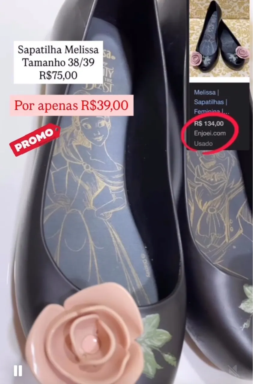 Sapatilha Melissa Beauty and the Beast - Promoção!