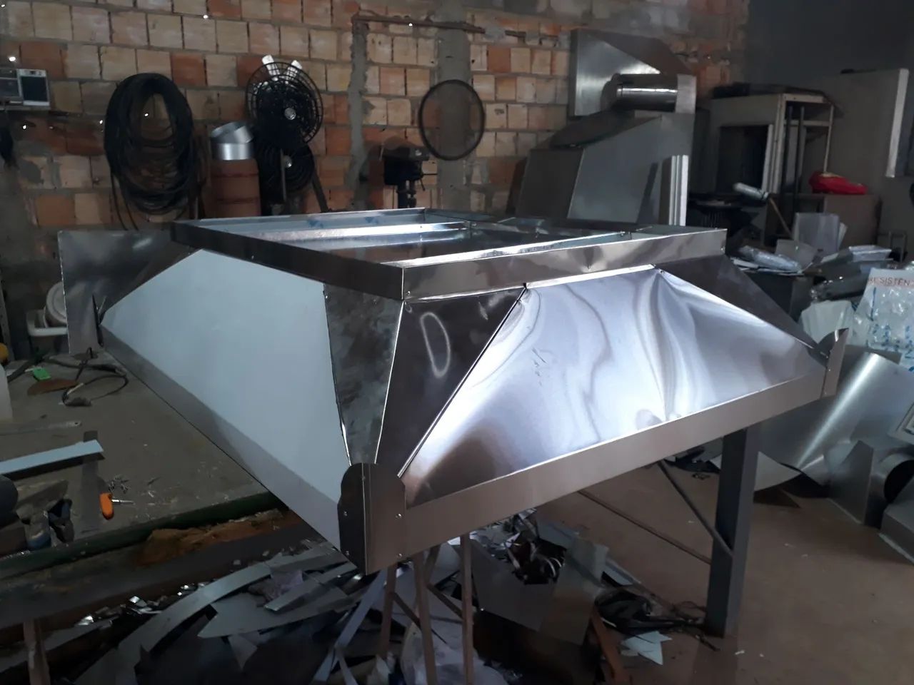 Coifa de aço inox para cozinha industrial