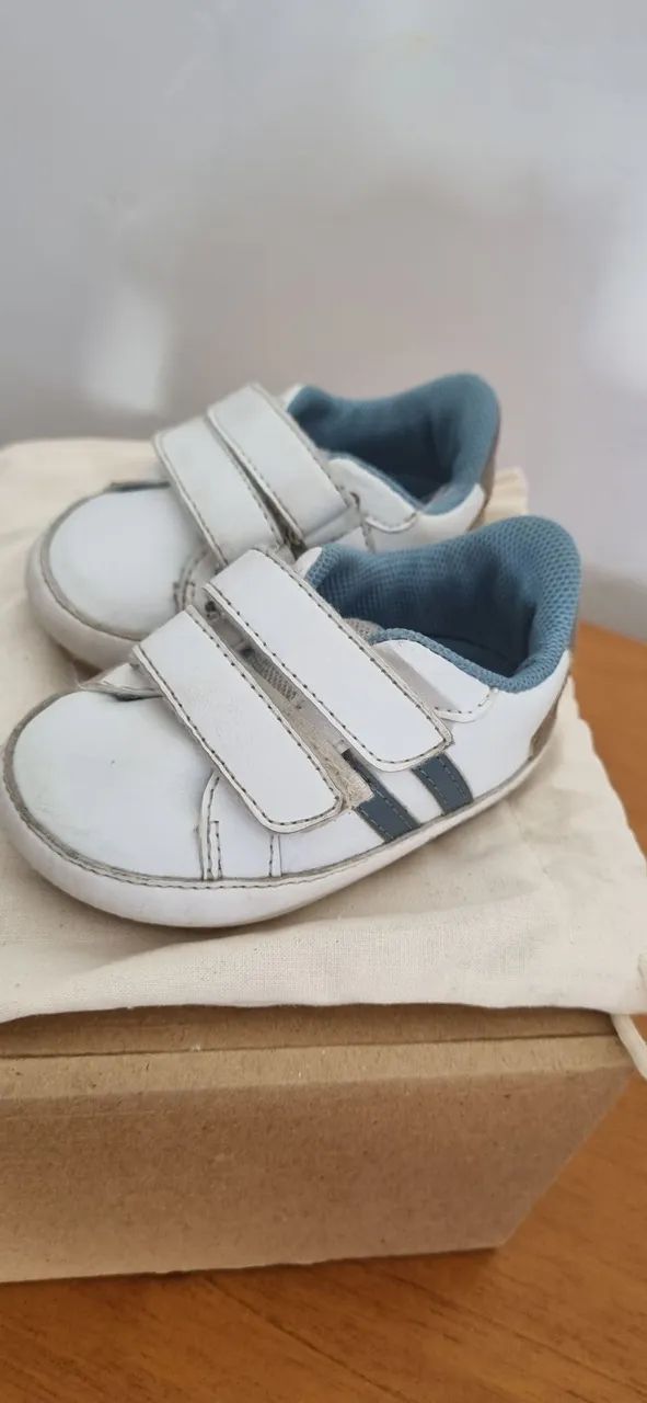 Tênis Bebê Babhoo - Branco com Azul - Tamanho 18 - Foto 2