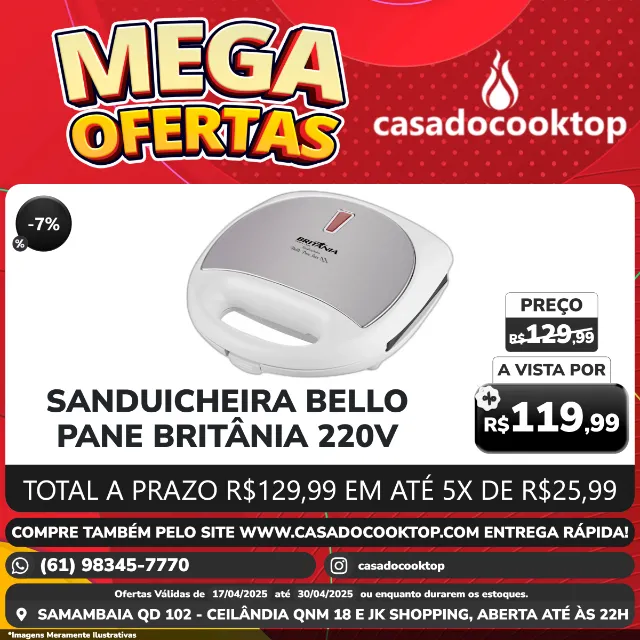 Sanduicheira Bello Pane Britânia 220v
