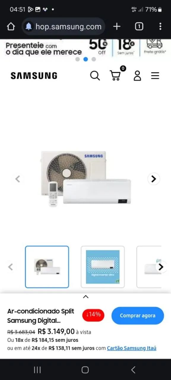 Ar Condicionado Split Samsung inverter  - Foto 2