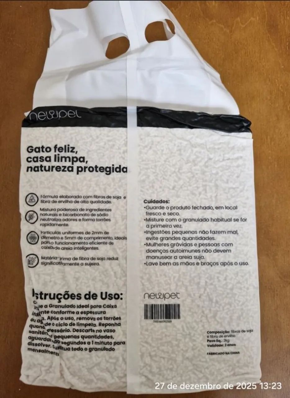 Areia de Gato de Tofu - Aglomerante Sem Poeira e Lavável no Vaso Sanitário - 2,5 KG - Foto 2