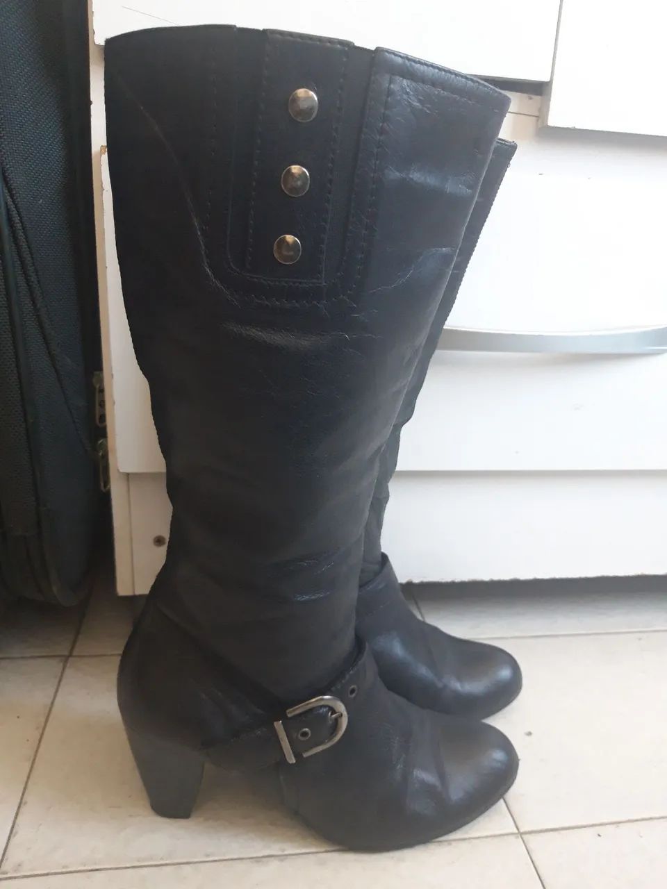 Botas couro de cano longo femininas  - Foto 3
