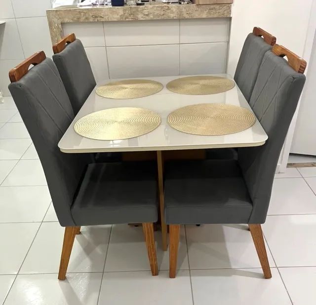 Mesa de jantar Mdf 4 cadeiras  - Foto 4