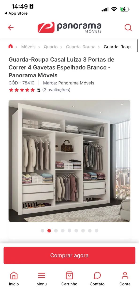 GUARDA ROUPA CASAL ESPELHADO - Foto 2