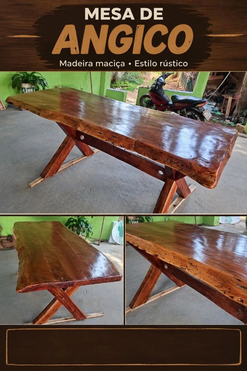 Mesa de angico rústica 