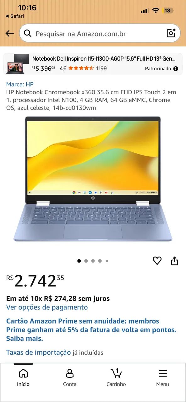 HP Notebook Chromebook x360 35.6 cm FHD IPS Touch 2 em 1,  - Foto 2