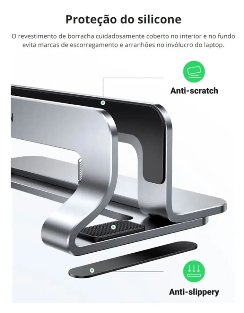 Ugreen Suporte Vertical Macbook Notebook Alumínio Ajustável  - Foto 2