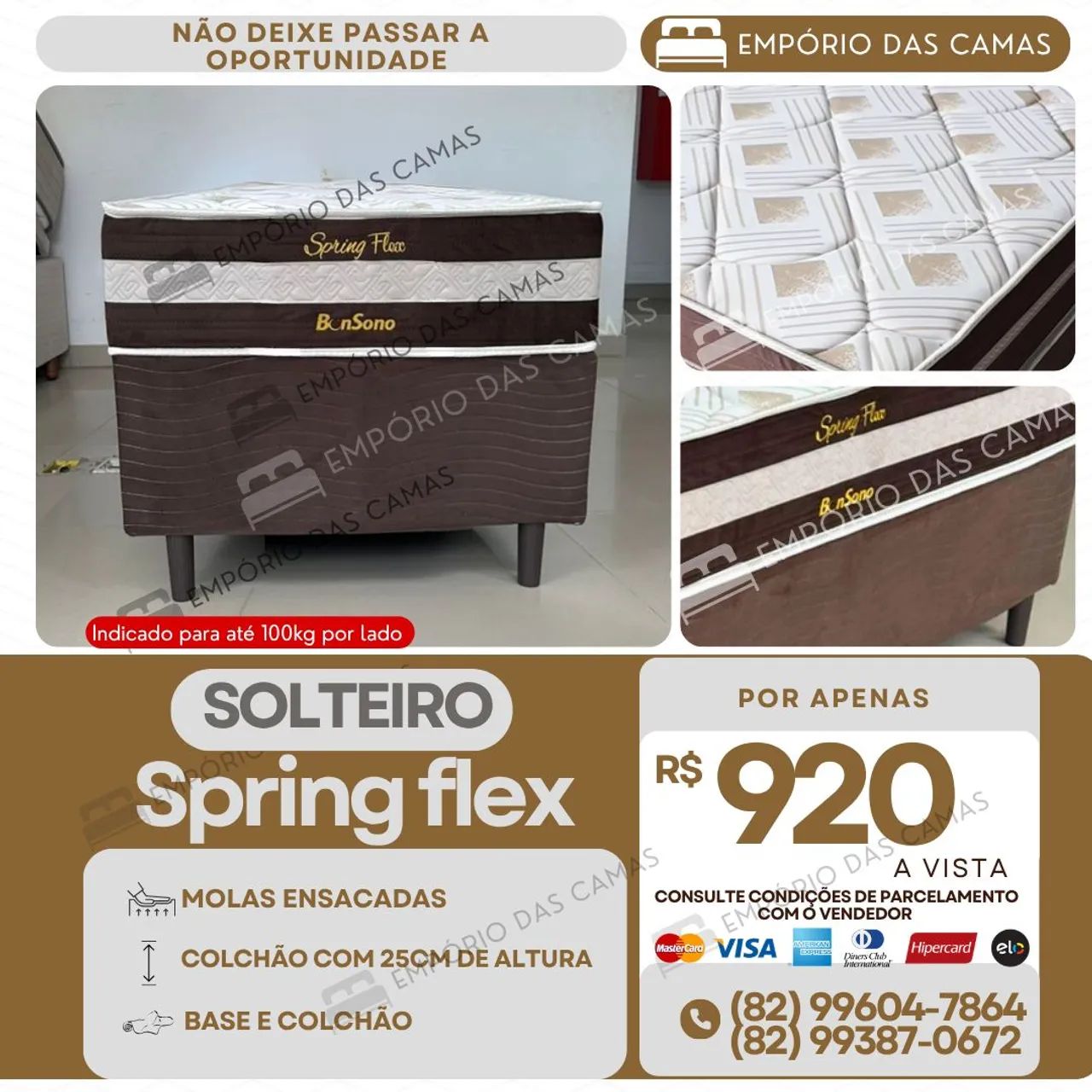 Cama solteiro bonsono molas ou espuma base e colchão  - Foto 5